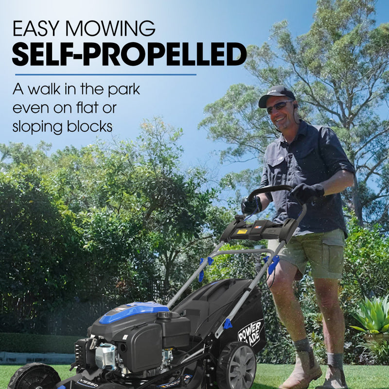 POWERBLADE 200CC Self-Propelled Lawn Mower 20" – E-Start, 4-Stroke