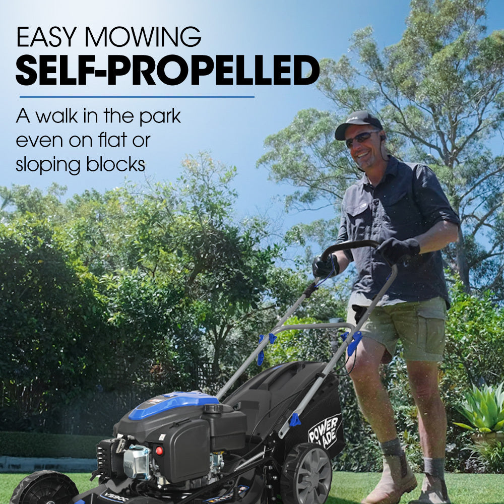 POWERBLADE 20" 200CC Petrol Lawn Mower – Self-Propelled, 4-Stroke