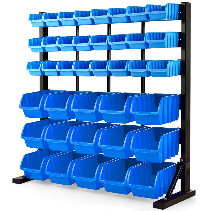 BAUMR-AG 39-Bin Floor Storage Rack – Blue Organiser System