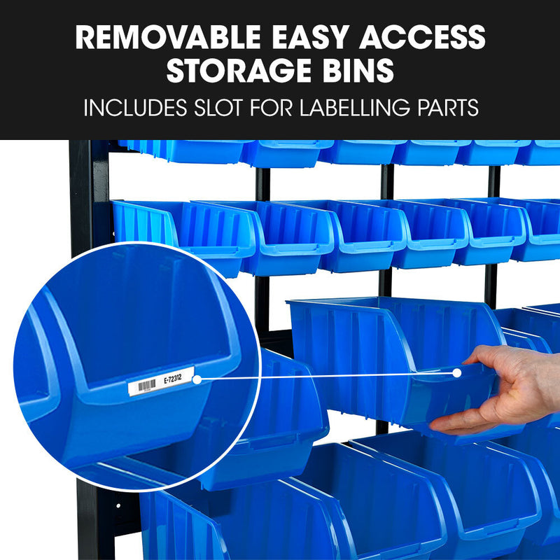 BAUMR-AG 39-Bin Floor Storage Rack – Blue Organiser System