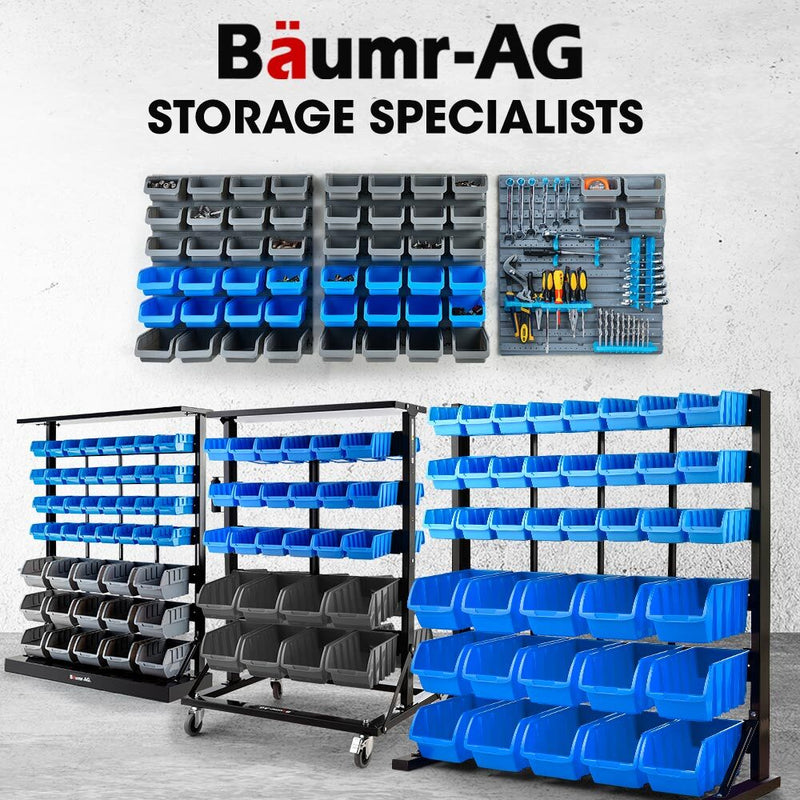 BAUMR-AG 39-Bin Floor Storage Rack – Blue Organiser System