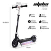ALPHA Edge Electric Scooter Kids/Teens, 16km/h Max, Adjustable Height, UL Certified, AU Compliant, Dual Brakes, Bluetooth Music, LED, Black