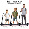 ALPHA Edge Electric Scooter Kids/Teens, 16km/h Max, Adjustable Height, UL Certified, AU Compliant, Dual Brakes, Bluetooth Music, LED, Black
