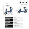 VALK Electric Scooter with Seat – Disc Brakes, 12" Tyres, Blue
