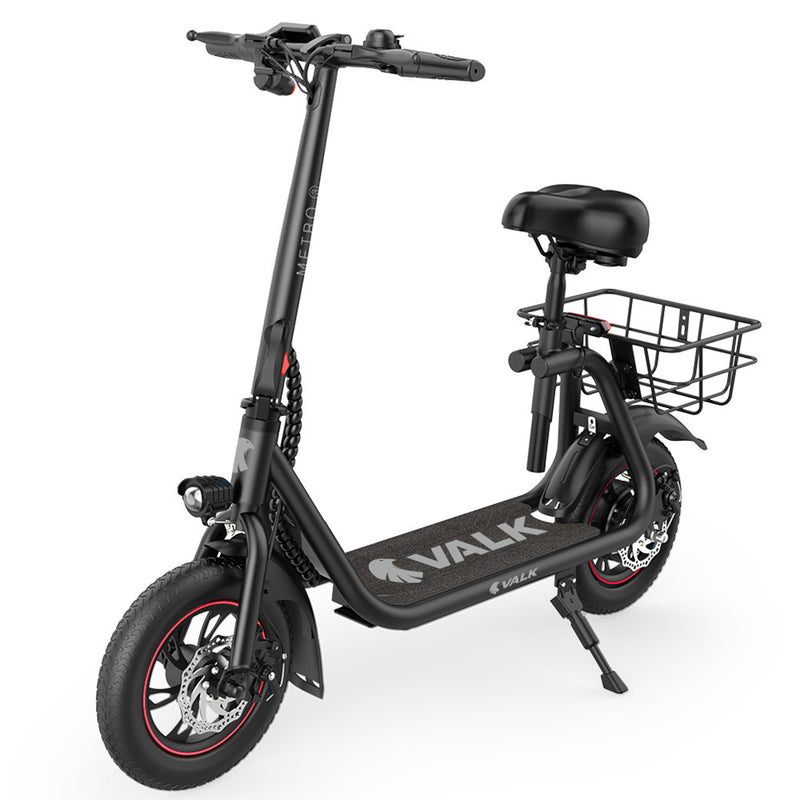 VALK Electric Scooter with Seat – Disc Brakes, 12" Tyres