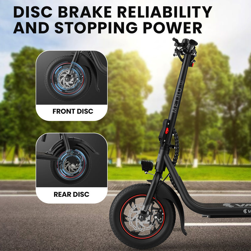 VALK Electric Scooter with Seat – Disc Brakes, 12" Tyres