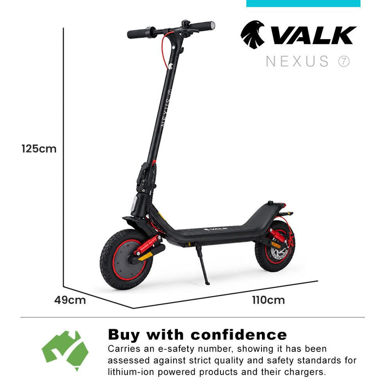 VALK Nexus 7 500W Electric Scooter 30km Range 10" Tyres