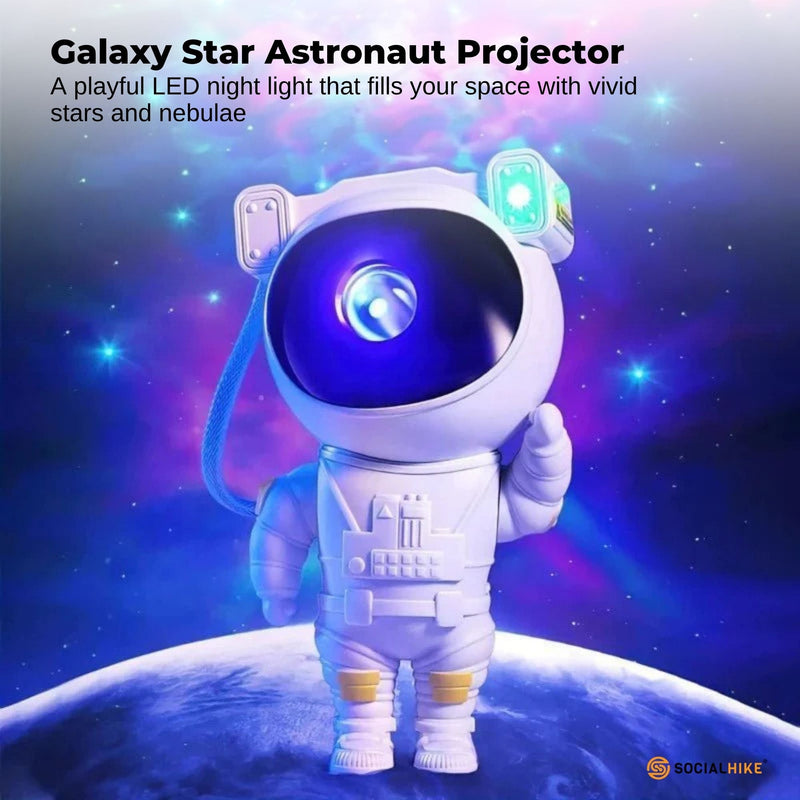 Galaxy Star Projector LED Night Light with Remote – Astronaut Design