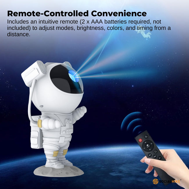 Galaxy Star Projector LED Night Light with Remote – Astronaut Design