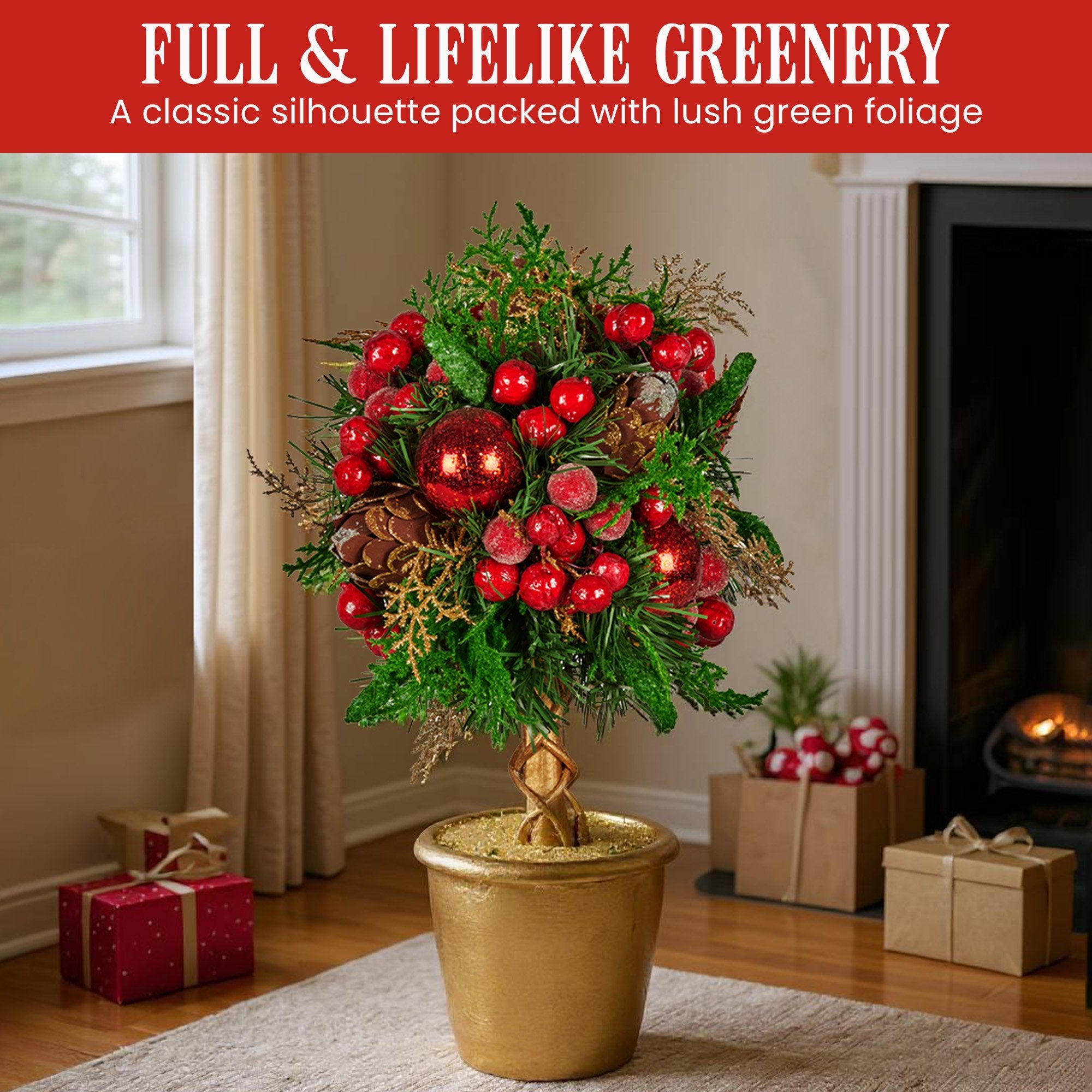 36cm Christmas Tabletop Topiary Tree