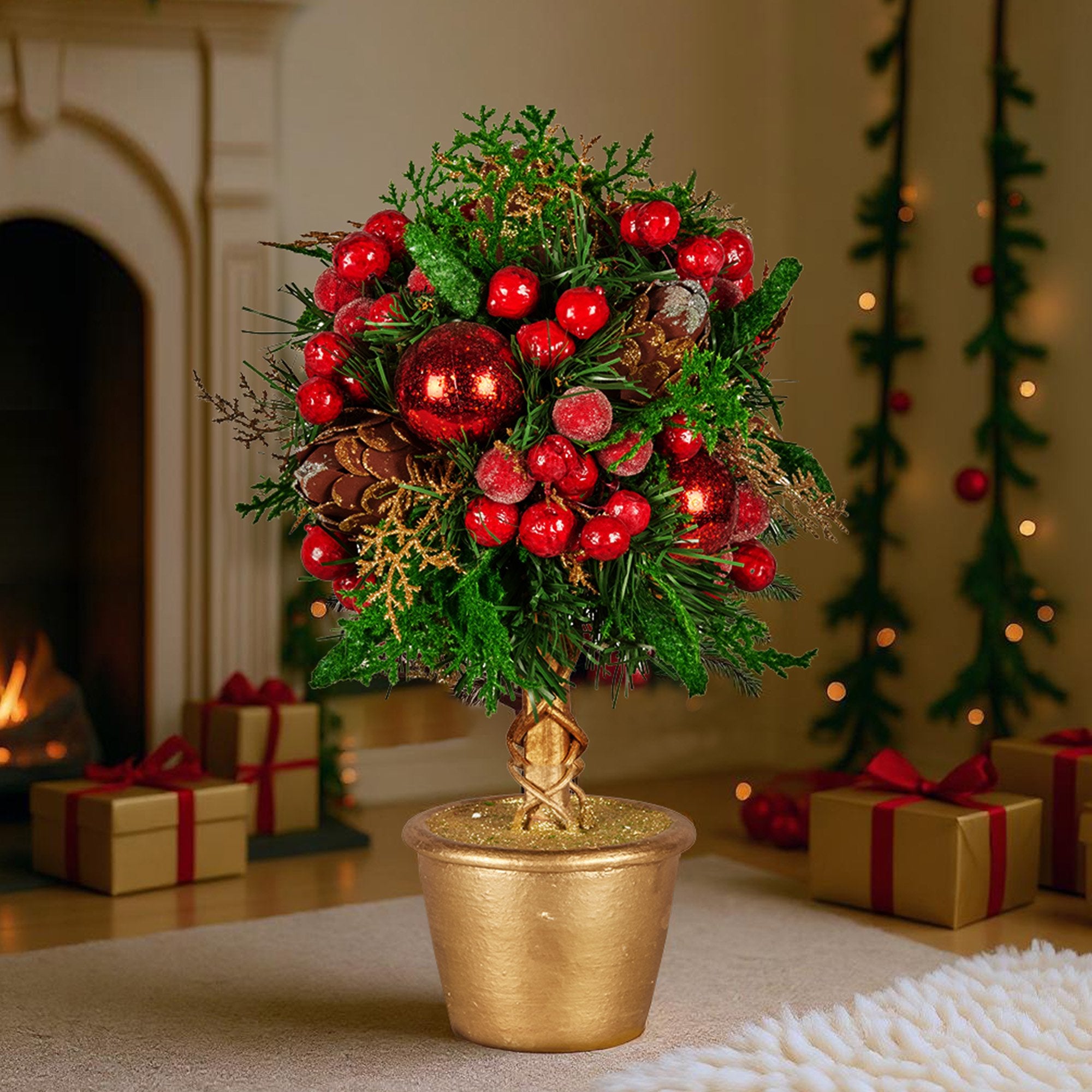36cm Christmas Tabletop Topiary Tree