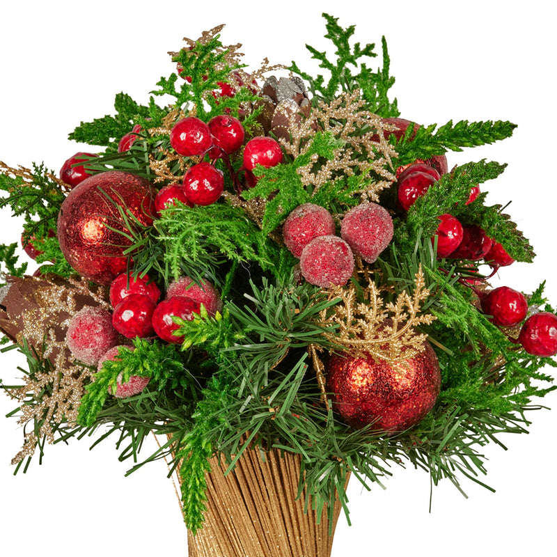 33cm Christmas Bouquet – Festive Tabletop Centrepiece