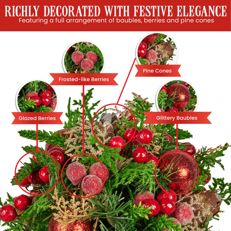 33cm Christmas Bouquet – Festive Tabletop Centrepiece
