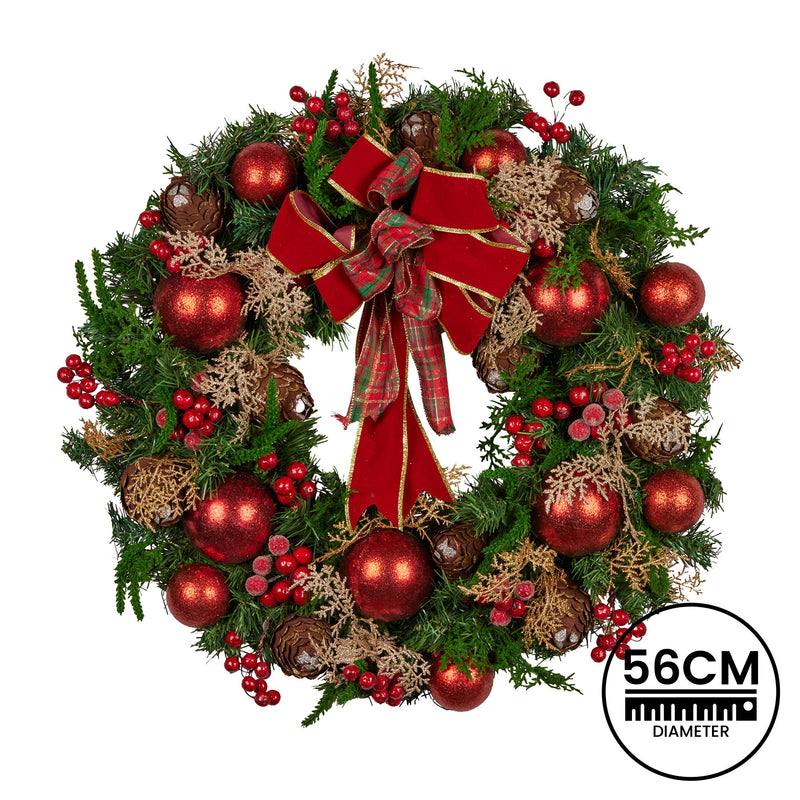 56cm Christmas Wreath – Festive Door & Wall
