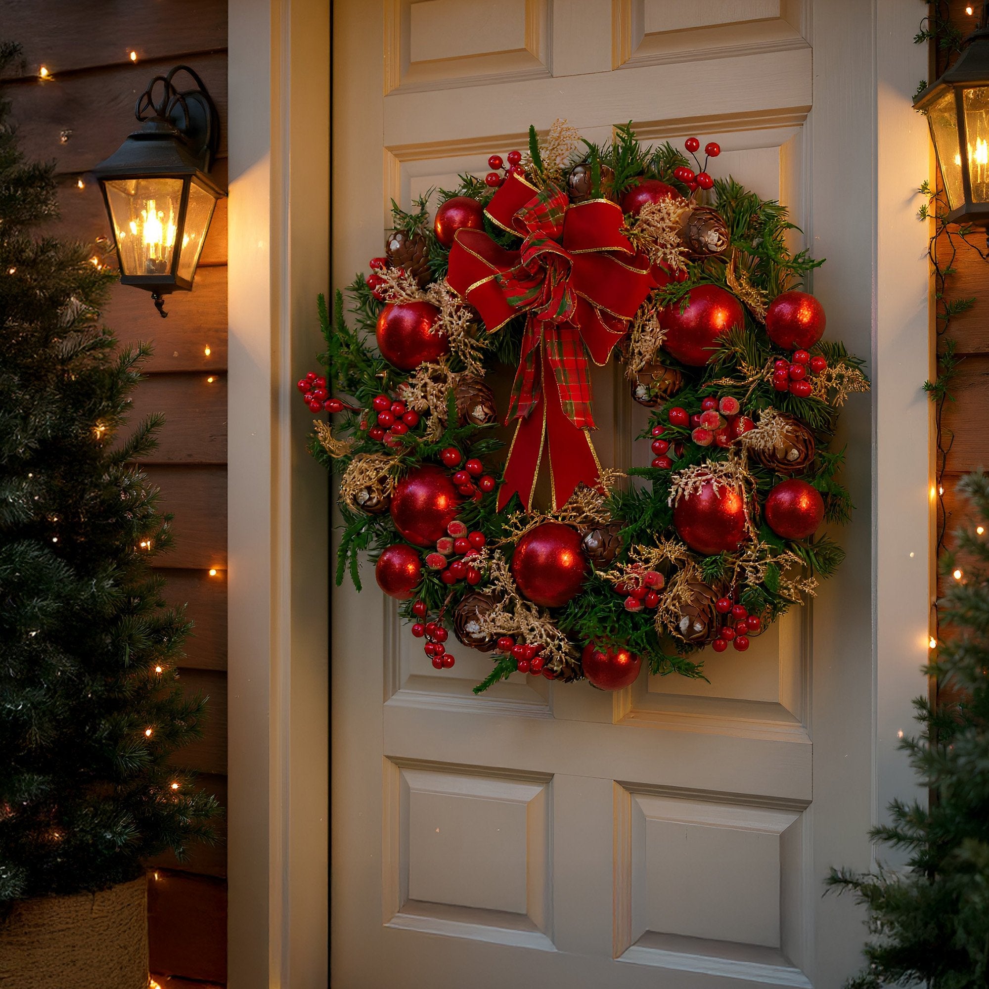 56cm Christmas Wreath – Festive Door & Wall