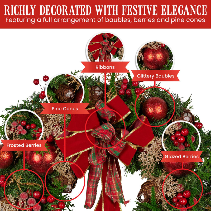 56cm Christmas Wreath – Festive Door & Wall