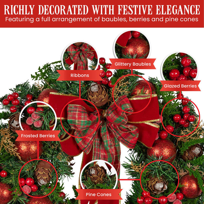 71cm Christmas Wreath – Pre-Festive Door & Wall