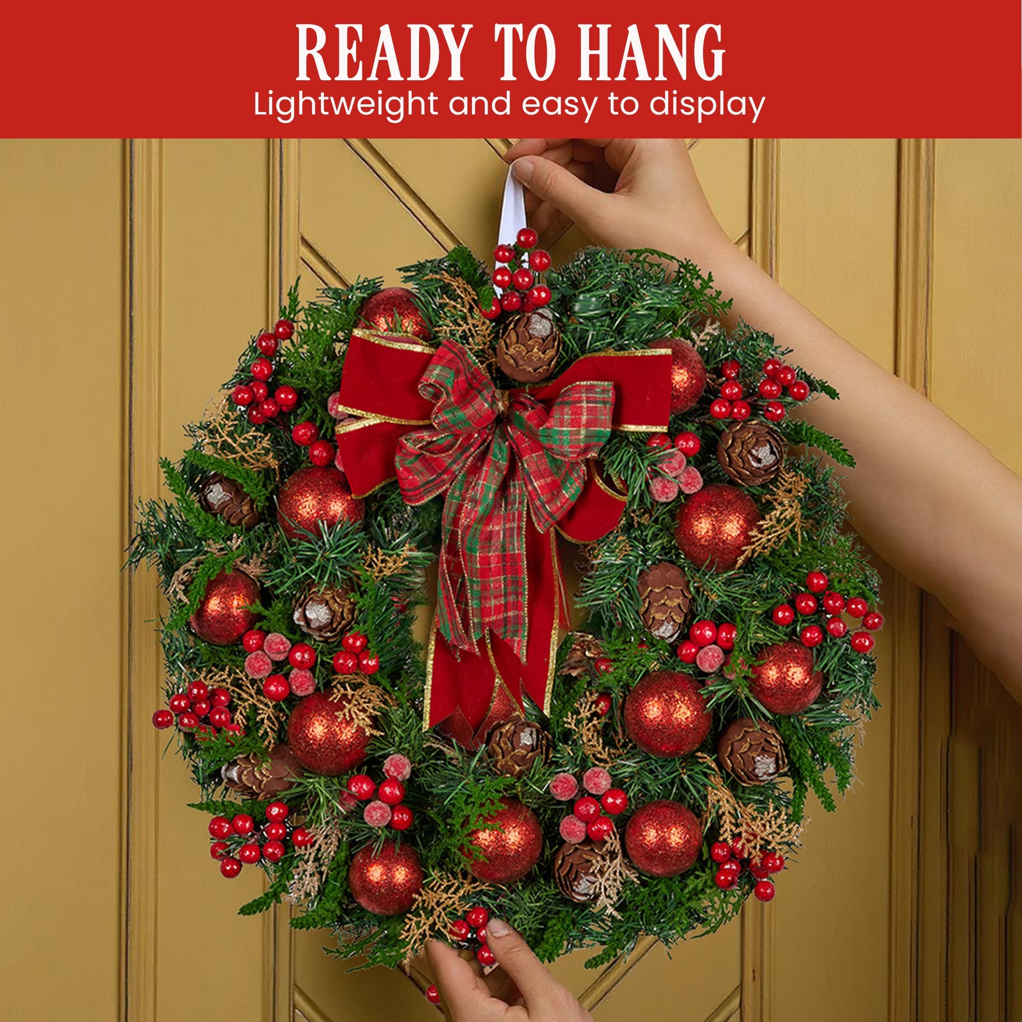 71cm Christmas Wreath – Pre-Festive Door & Wall