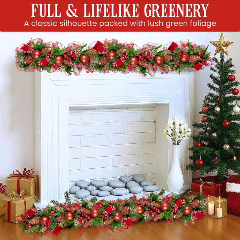 100cm Christmas Garland – Festive Shelf or Banister