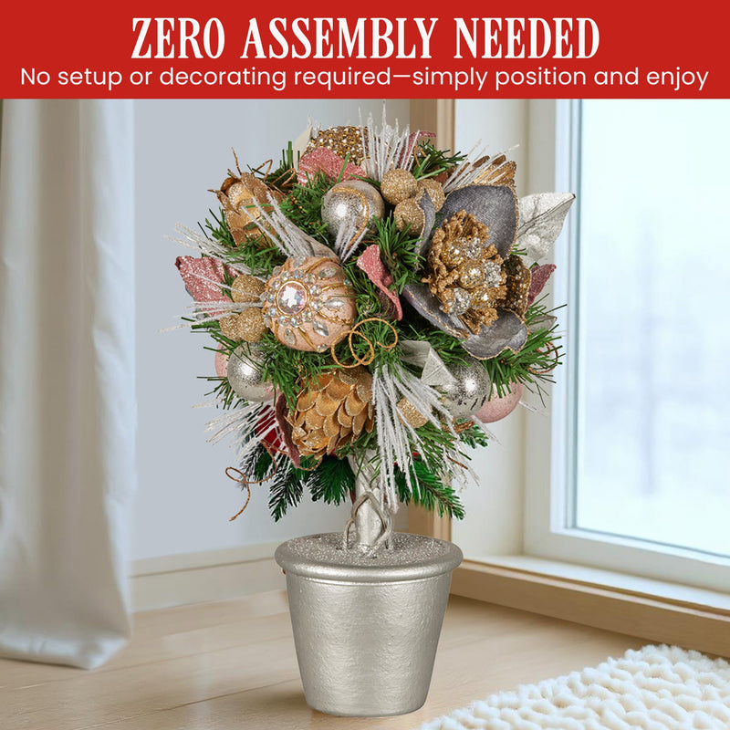 Christabelle 36cm Christmas Tabletop Topiary Tree with Jewelled Decorations