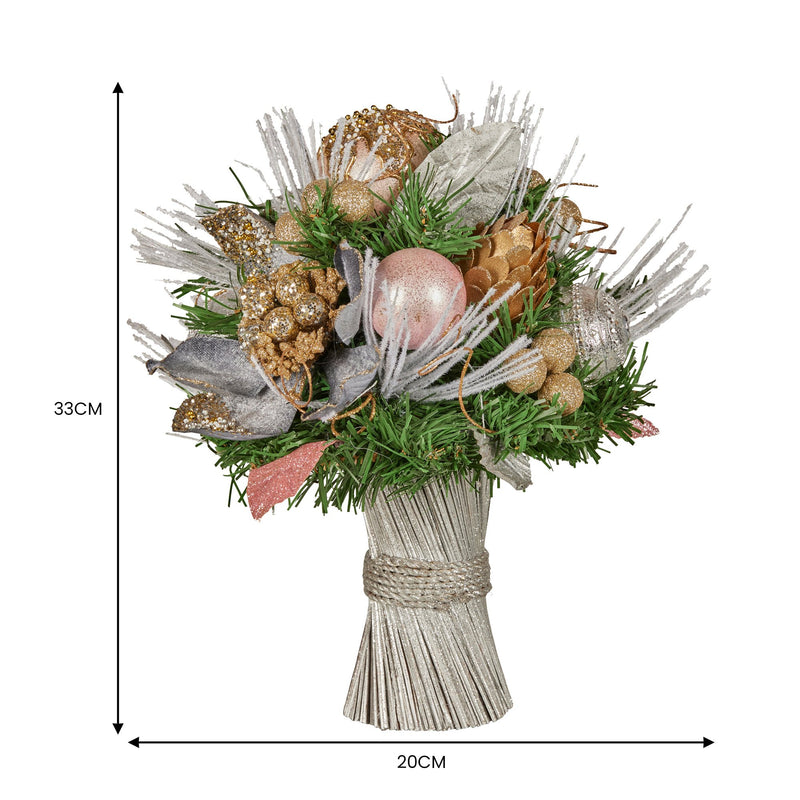 Christabelle 33cm Christmas Bouquet – Festive Floral Arrangement