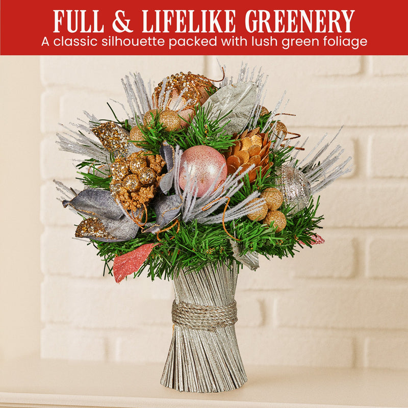 Christabelle 33cm Christmas Bouquet – Festive Floral Arrangement