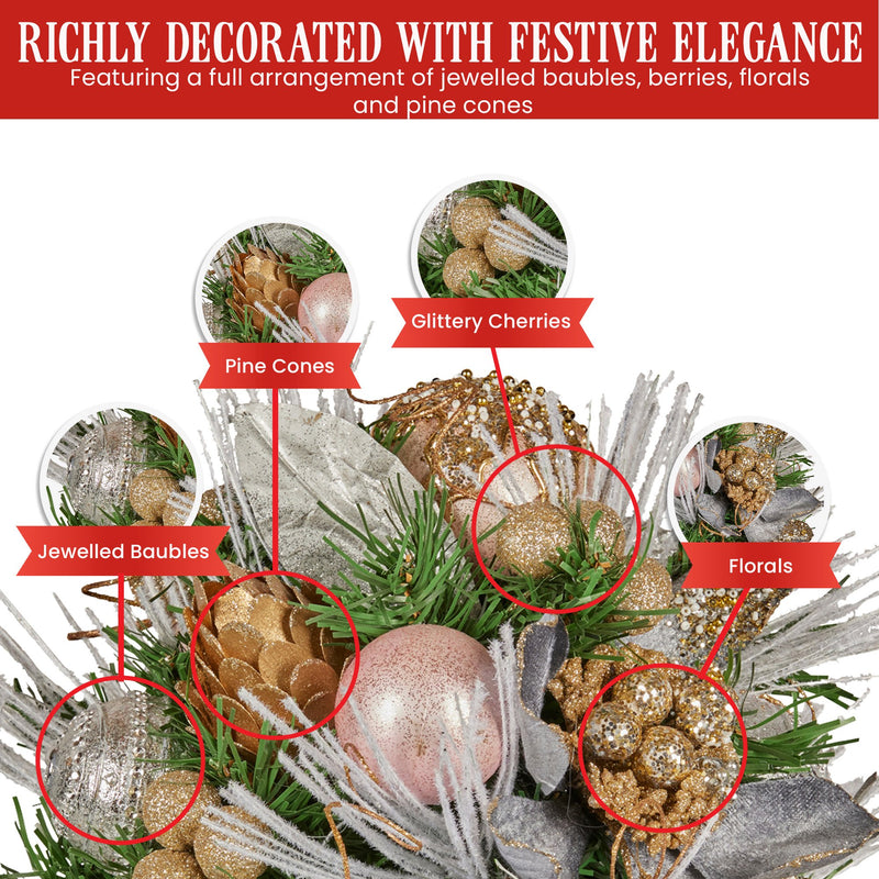 Christabelle 33cm Christmas Bouquet – Festive Floral Arrangement
