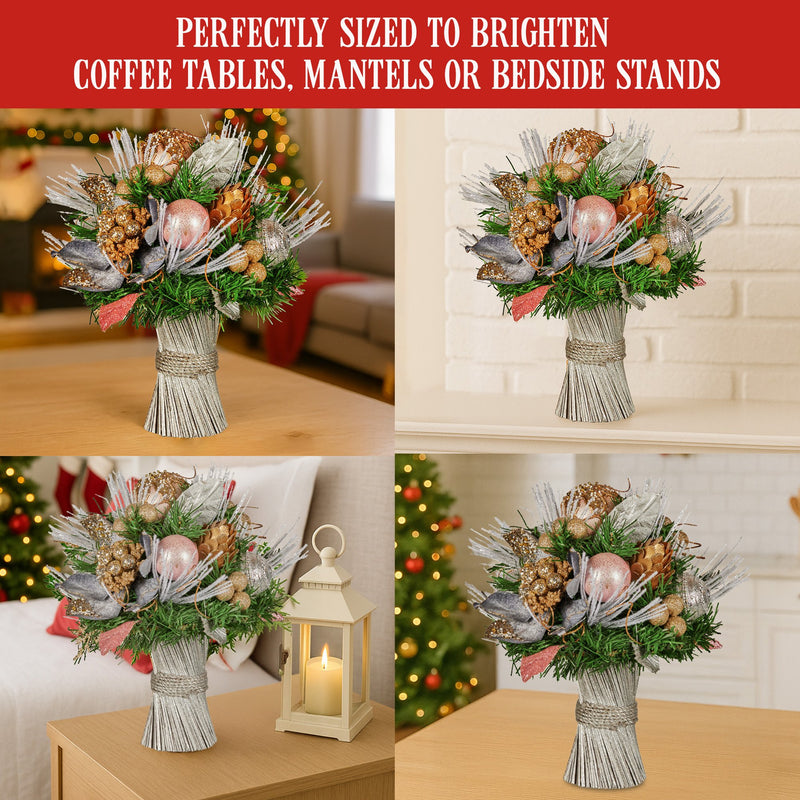Christabelle 33cm Christmas Bouquet – Festive Floral Arrangement