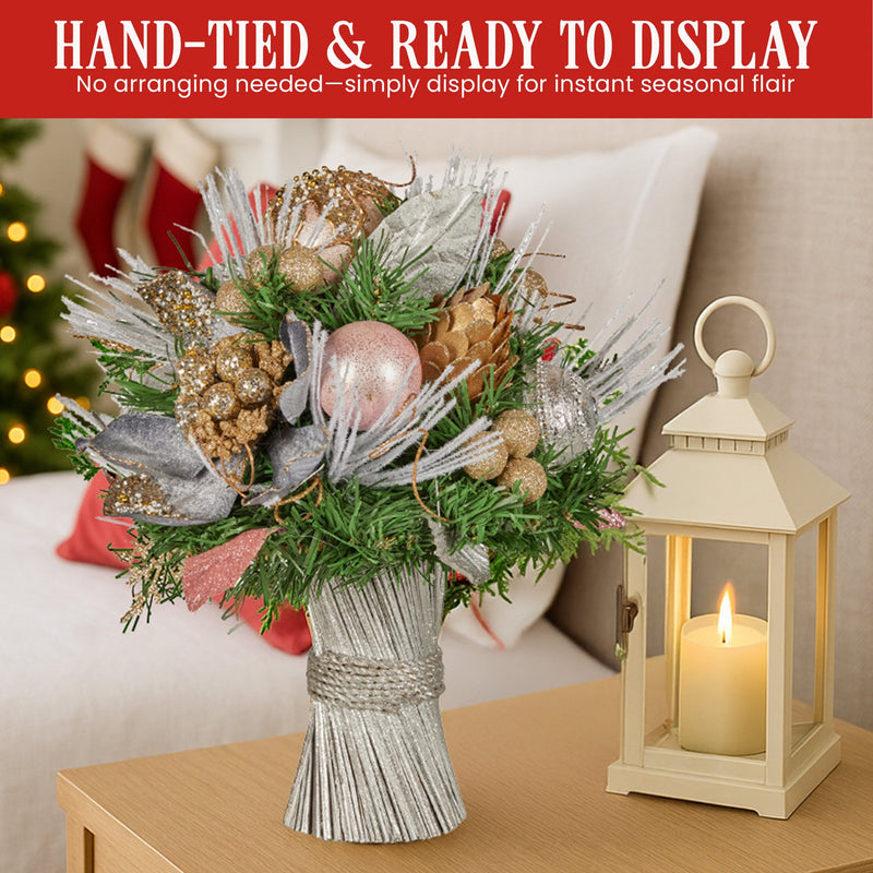 Christabelle 33cm Christmas Bouquet – Festive Floral Arrangement