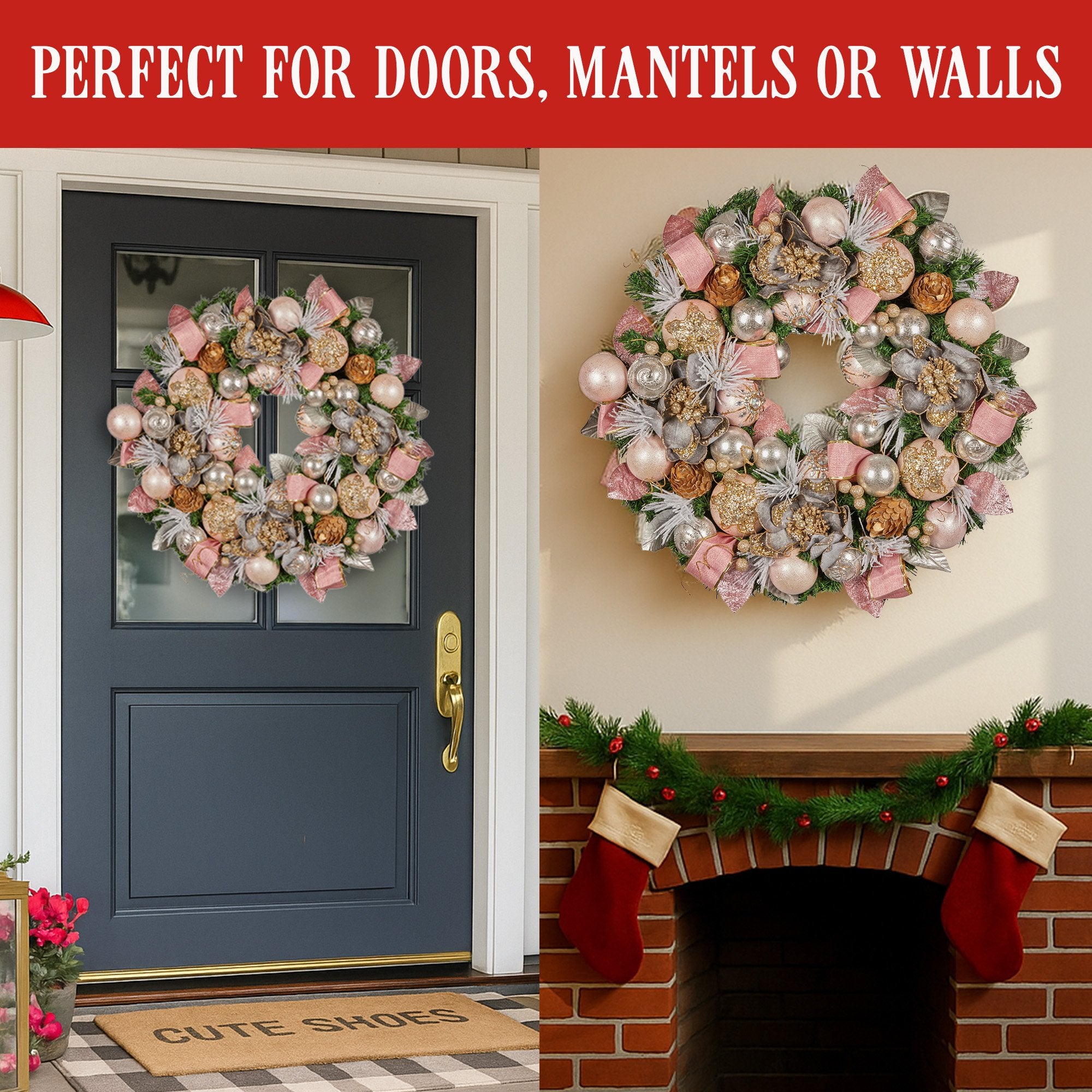 71cm Christmas Wreath – Lush Festive Door
