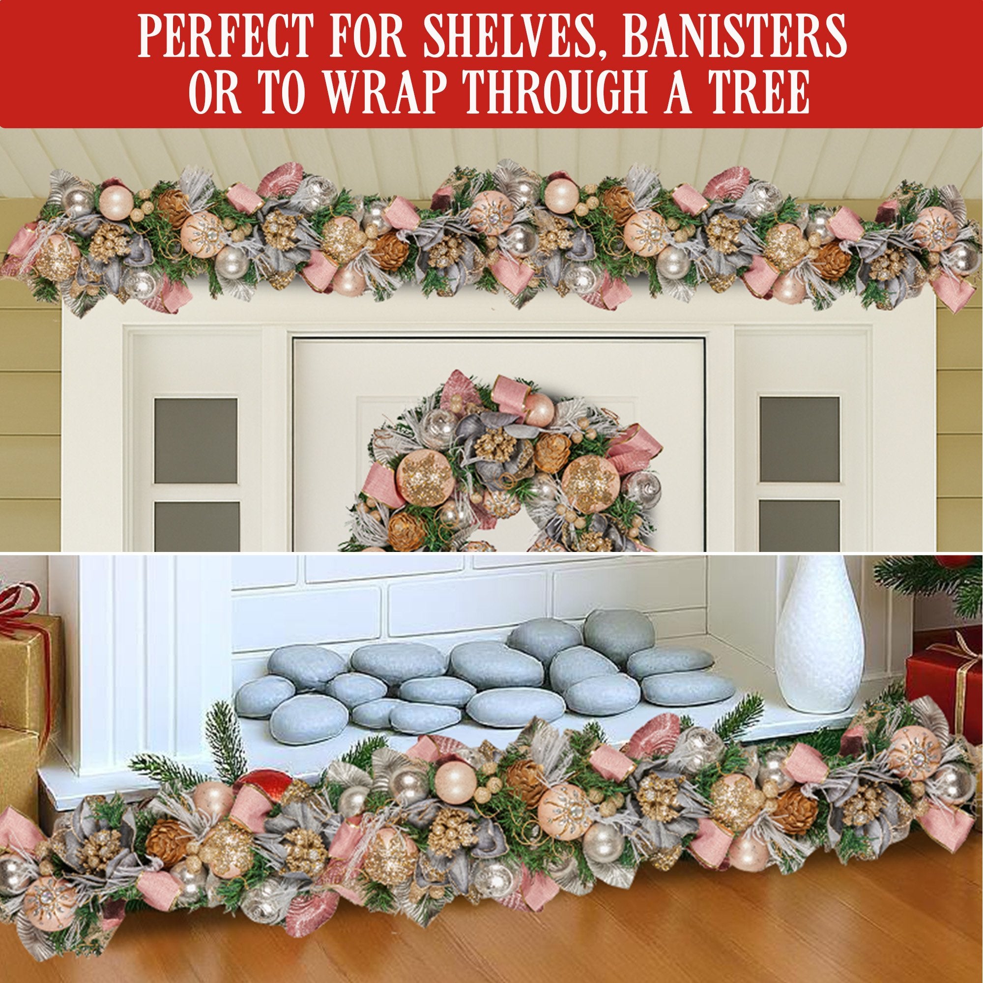 185cm Christmas Garland – Lush Festive Door or Mantel