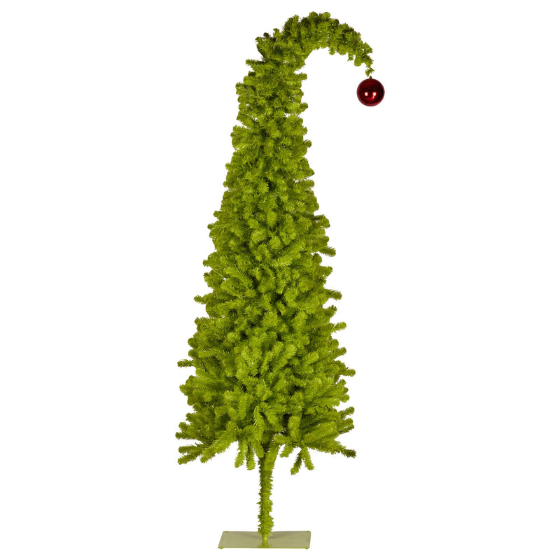 Christabelle 7.5ft Curved Gremlin Tree with Red Bauble & LED Lights