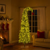 Christabelle 7.5ft Curved Gremlin Tree with Red Bauble & LED Lights