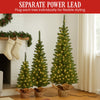 Christabelle Set of 3 Pre-Lit Christmas Trees with LED Lights & Hessian Base