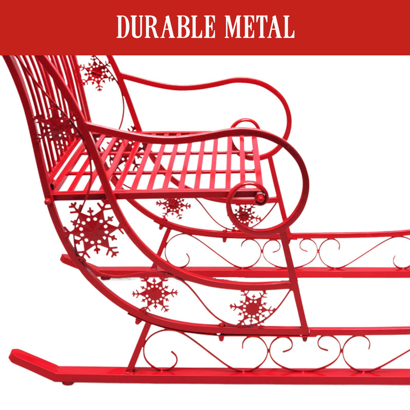 150cm Christmas Sleigh – Red Metal