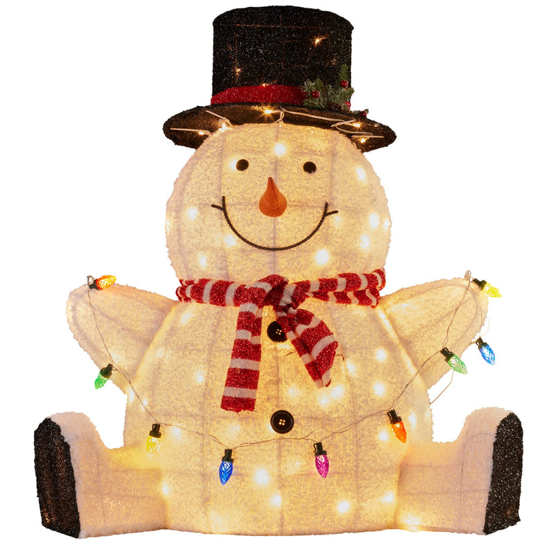 82cm Sitting Snowman Christmas Display