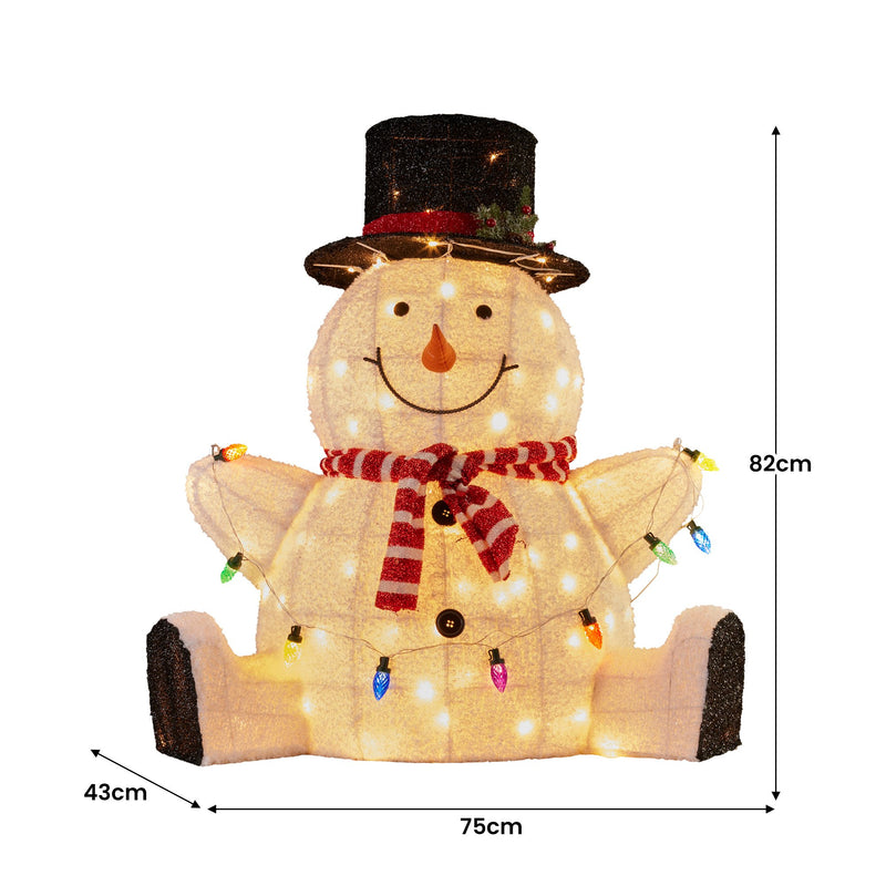 82cm Sitting Snowman Christmas Display