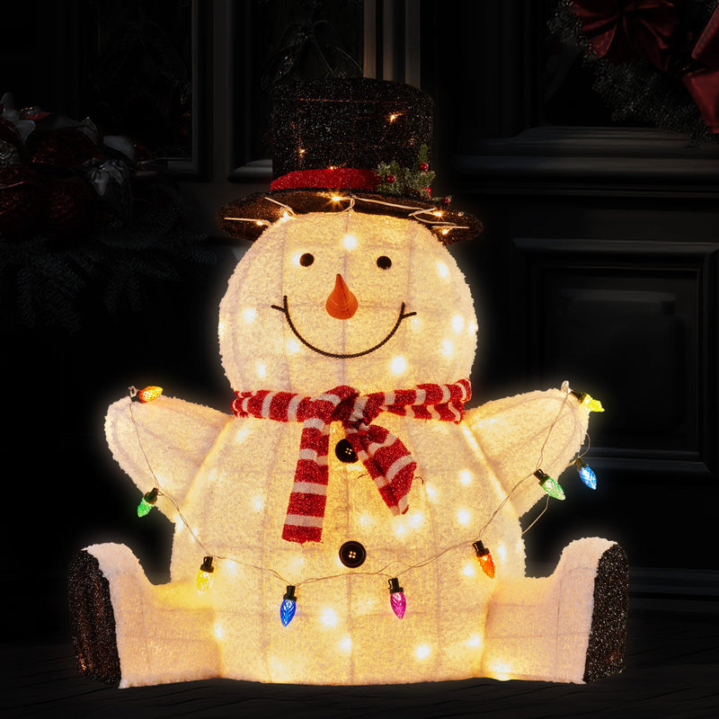 82cm Sitting Snowman Christmas Display