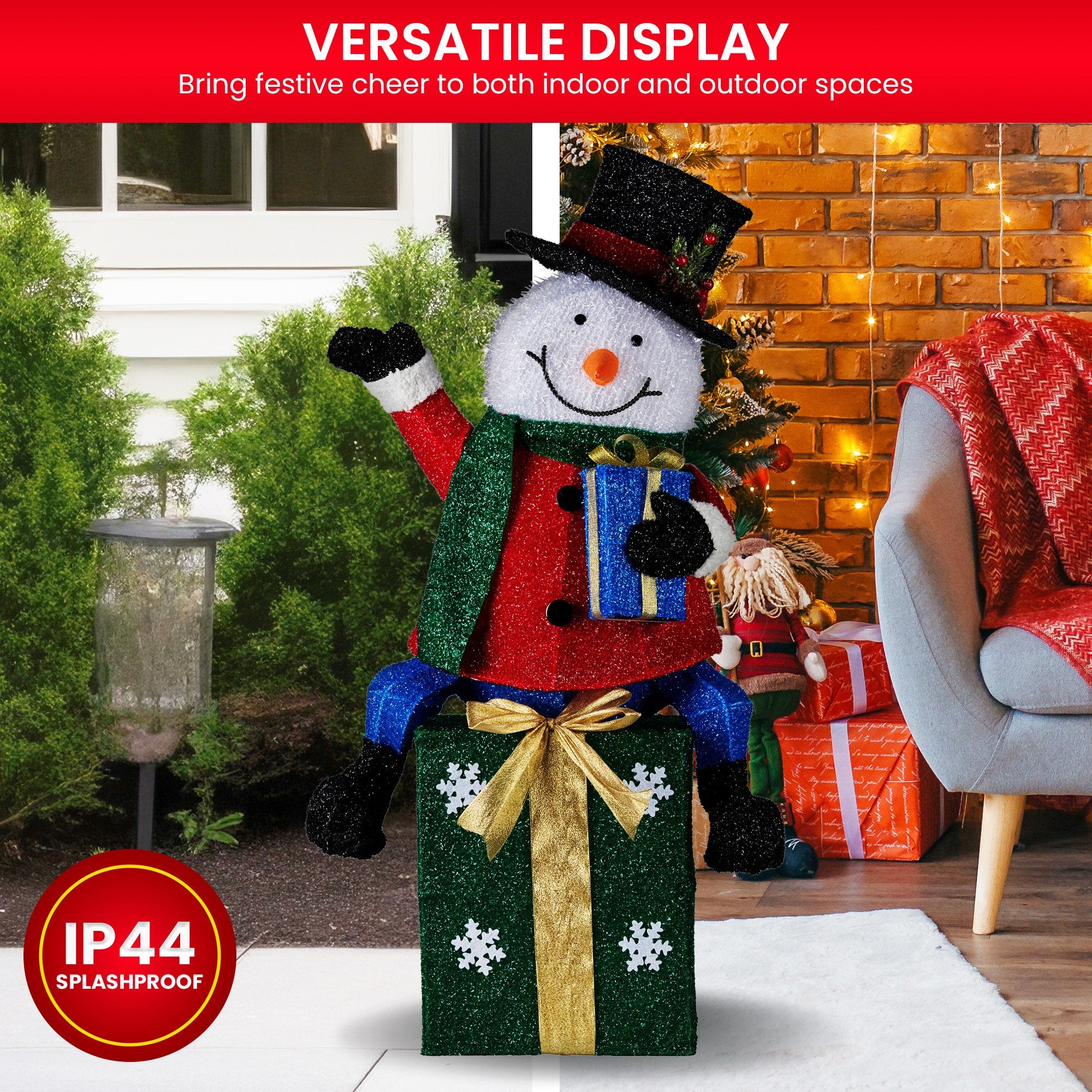 85cm Christmas Snowman On Presents Display
