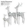 Set of 3 Silver Reindeers w/Cool White LEDs