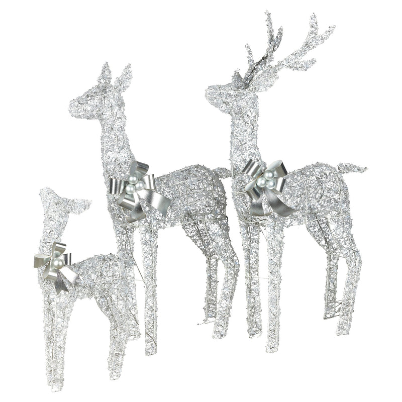 Christabelle 3-Piece LED Acrylic Reindeer Christmas Display Set – Cool White