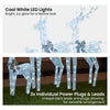 Set of 3 Silver Reindeers w/Cool White LEDs
