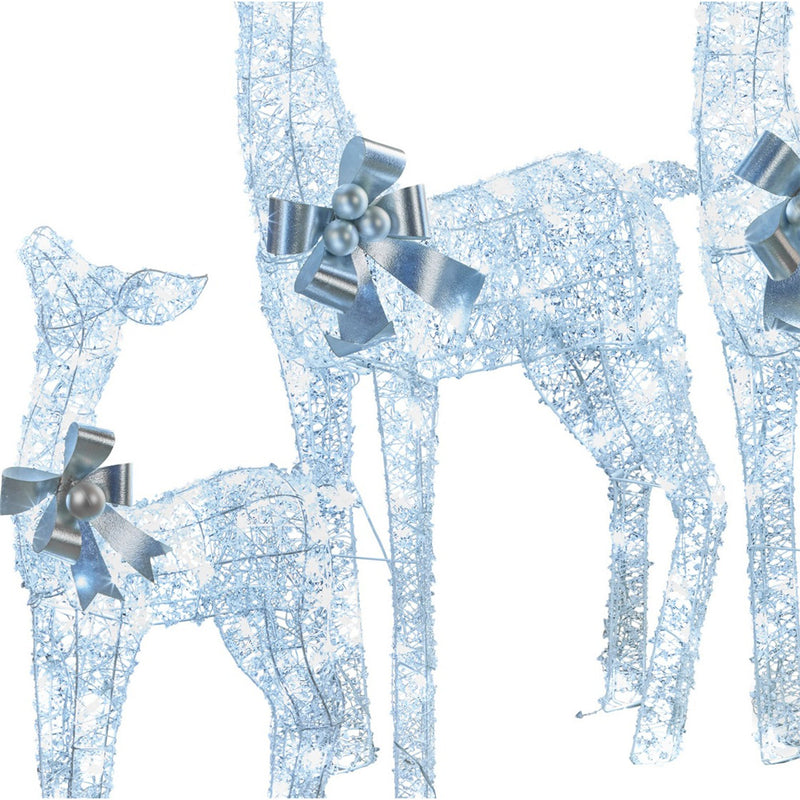 Christabelle 3-Piece LED Acrylic Reindeer Christmas Display Set – Cool White