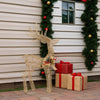 Christmas Reindeer w/ Warm White LEDs & Gold Bow