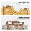 Set of 3 Golden Christmas Gift Boxes w/ Warm White LEDs