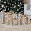 Set of 3 Golden Christmas Gift Boxes w/ Warm White LEDs