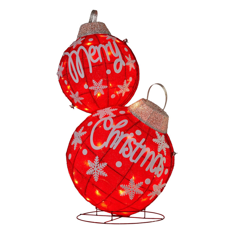 Oversized Christmas Bauble Display w/ Warm White LEDs