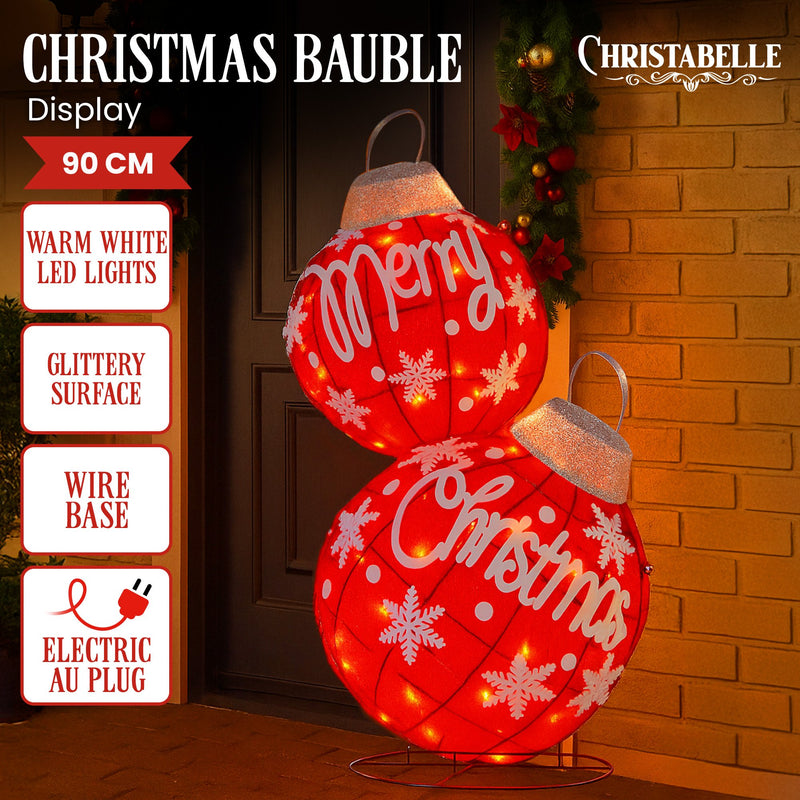 Oversized Christmas Bauble Display w/ Warm White LEDs