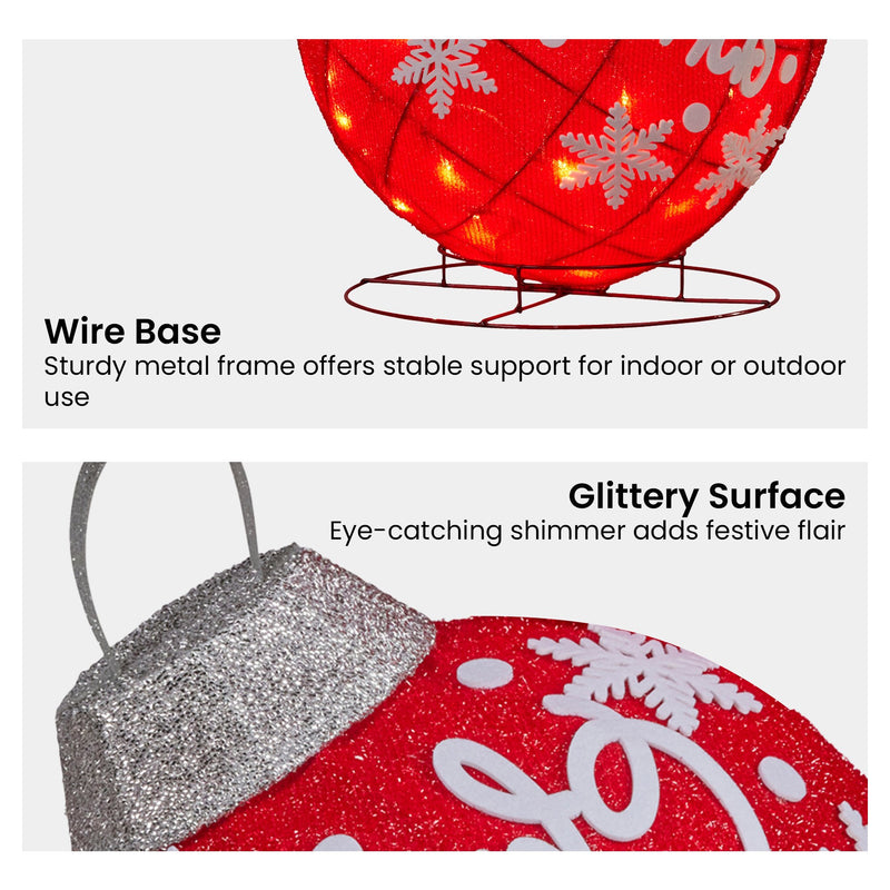 Oversized Christmas Bauble Display w/ Warm White LEDs