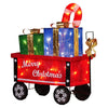 Christmas Cart Display w/ Candy Cane & Presents – LED Lights